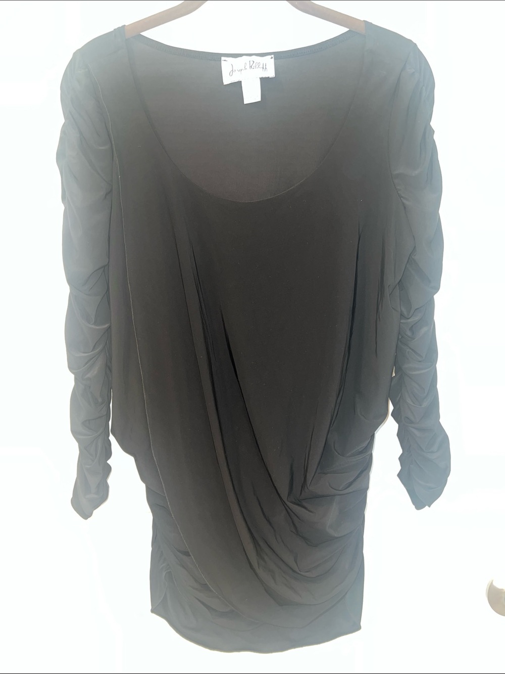 Joseph Ribkoff Black Gathered Sleeve Blouse 8